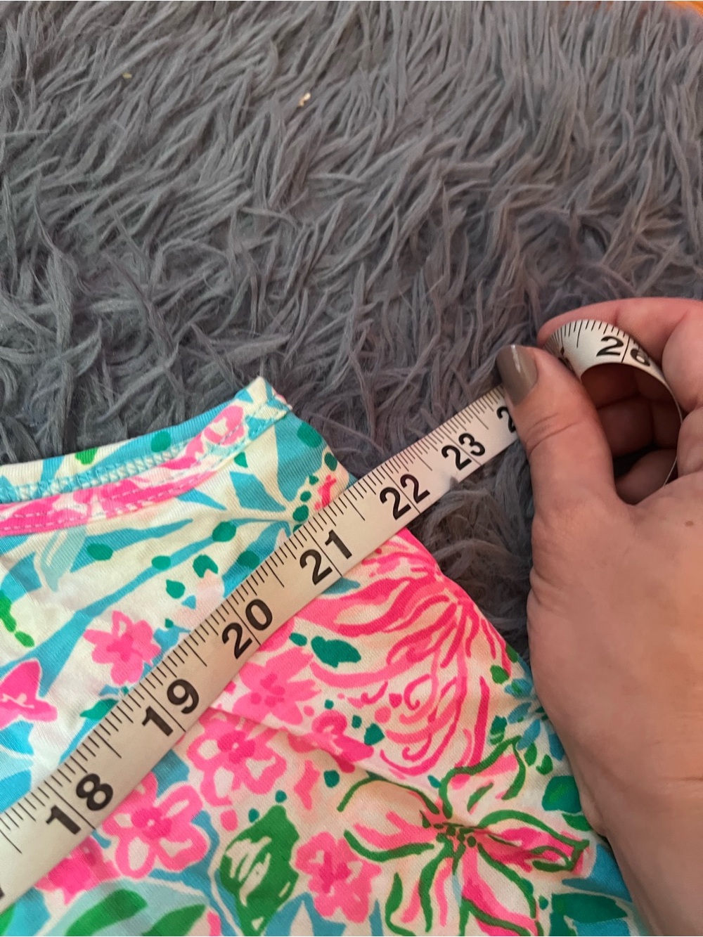 Lilly Pulitzer Floral Pink & Green Pima Cotton Newberry Tank Dress Size XXL - Picture 4 of 6